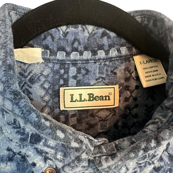 L.L. Bean‎ Mens XL Aztec Chamois Shirt USA Made Vintage Rugged Cabincore Flannel - Picture 9 of 12